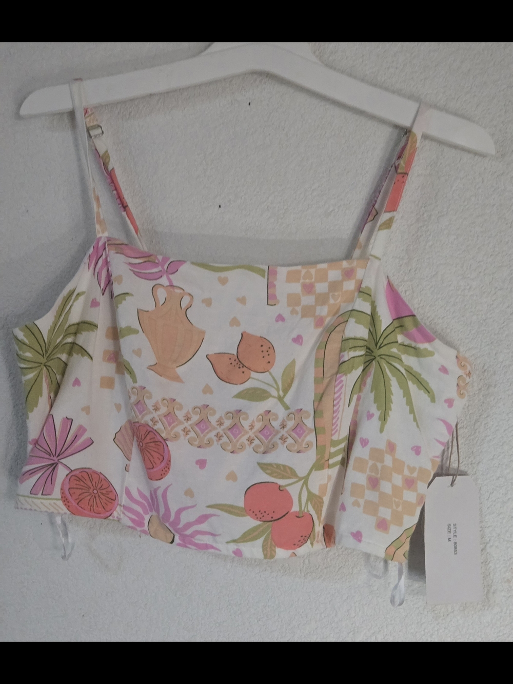 Tropical Floral Mini Skirt - Pink & Green - Picture 3 of 9